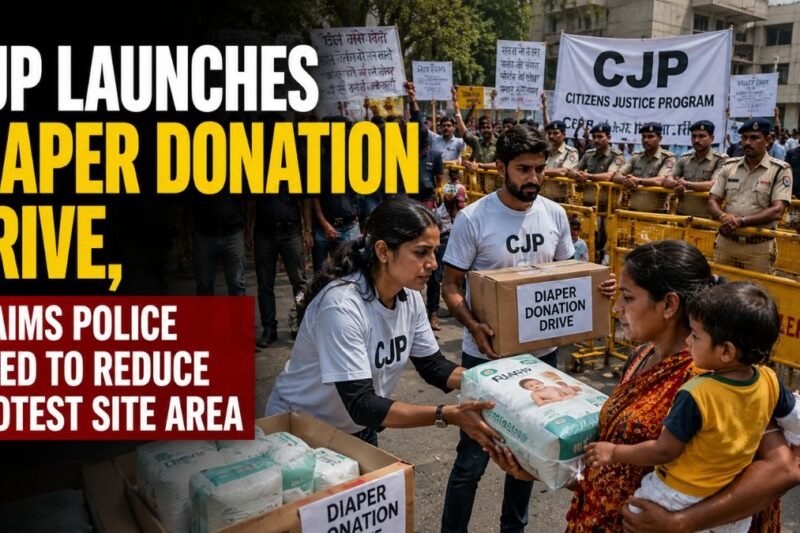 CJP Launches Diaper Donation Drive, Claims Police Tried to Reduce Protest Site Area