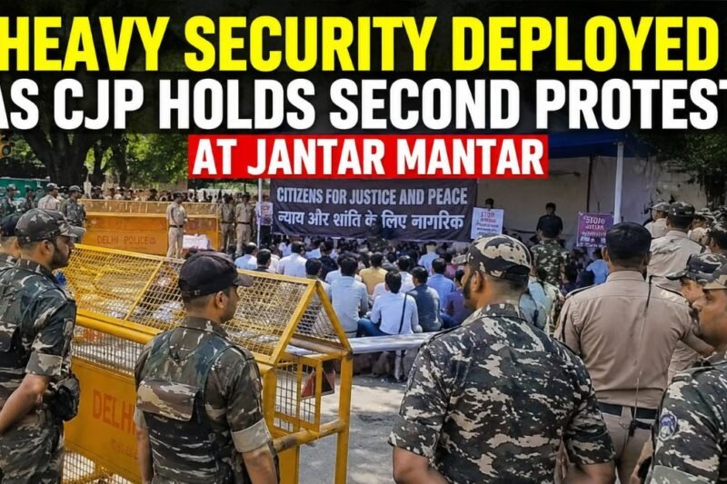 Heavy Security Deployed as CJP Holds Second Protest at Jantar Mantar