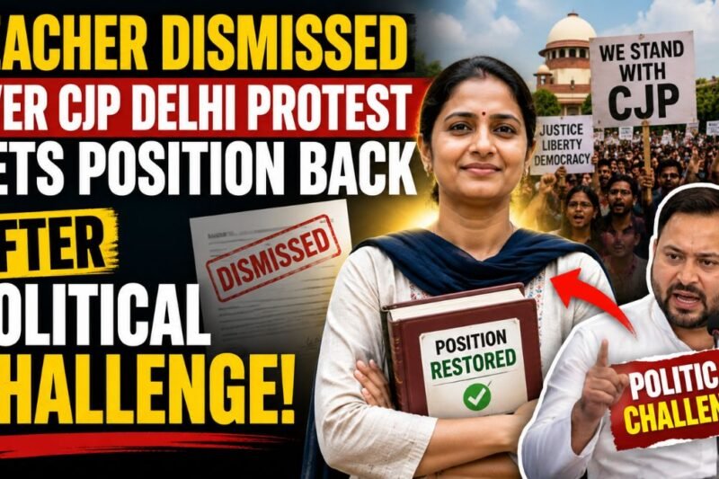 Teacher Dismissed Over CJP Delhi Protest Gets Position Back After Political Challenge