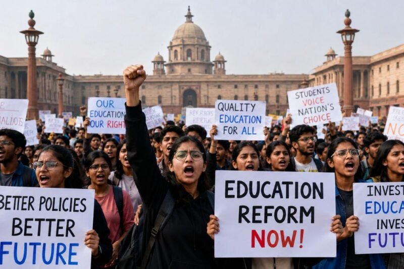 Viral Youth Movement in India Rallies in the Capital for Education Reform