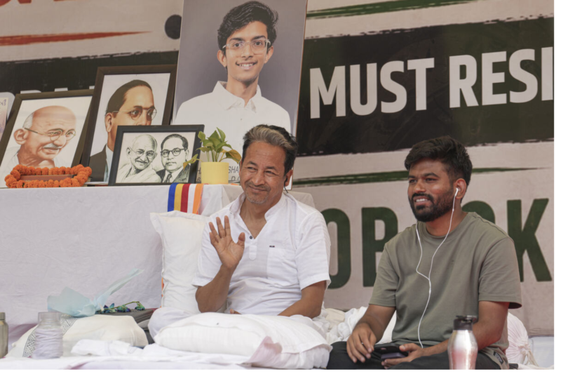 Day 13 of CJP Protest: Wangchuk’s Blood Sugar Falls to 60 as Dipke Starts ‘Chai Pe Charcha with Cockroach’